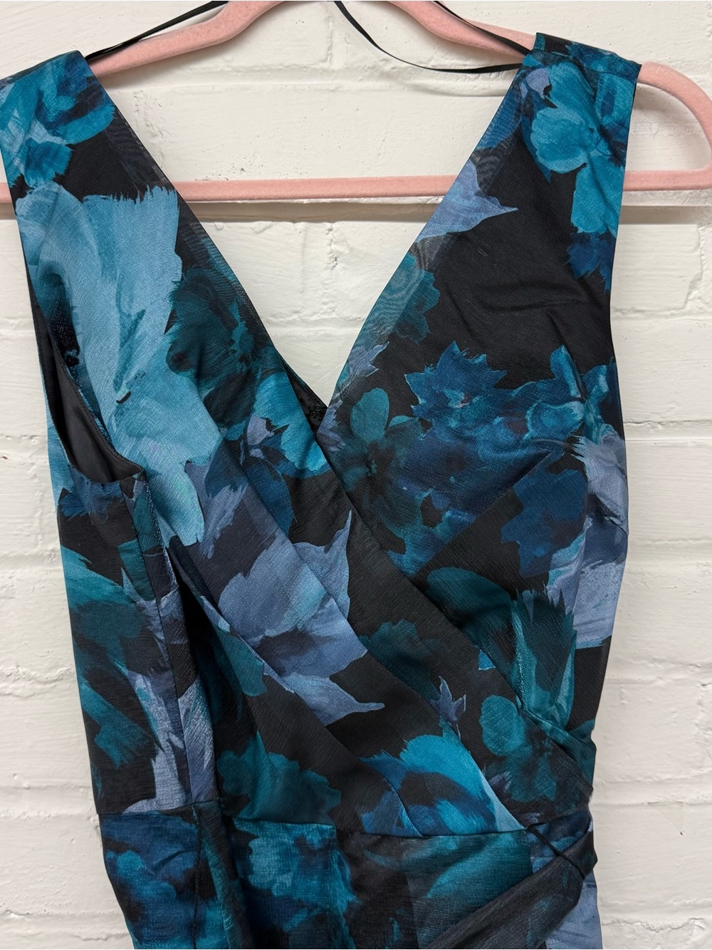 NWT Alex Evenings Blue Printed Midi Yoryu Sleeveless Dress Size 12 - Picture 5 of 10